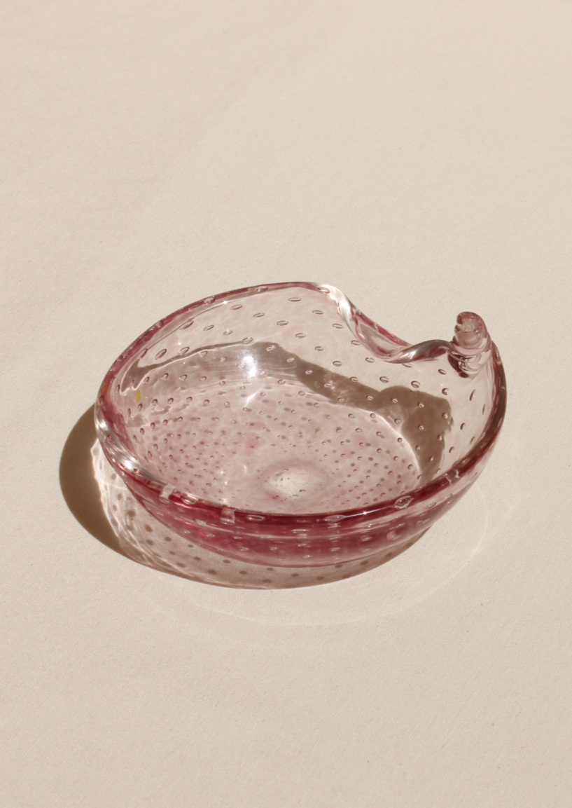 Smoked Bubble Glass Decorative Bowl