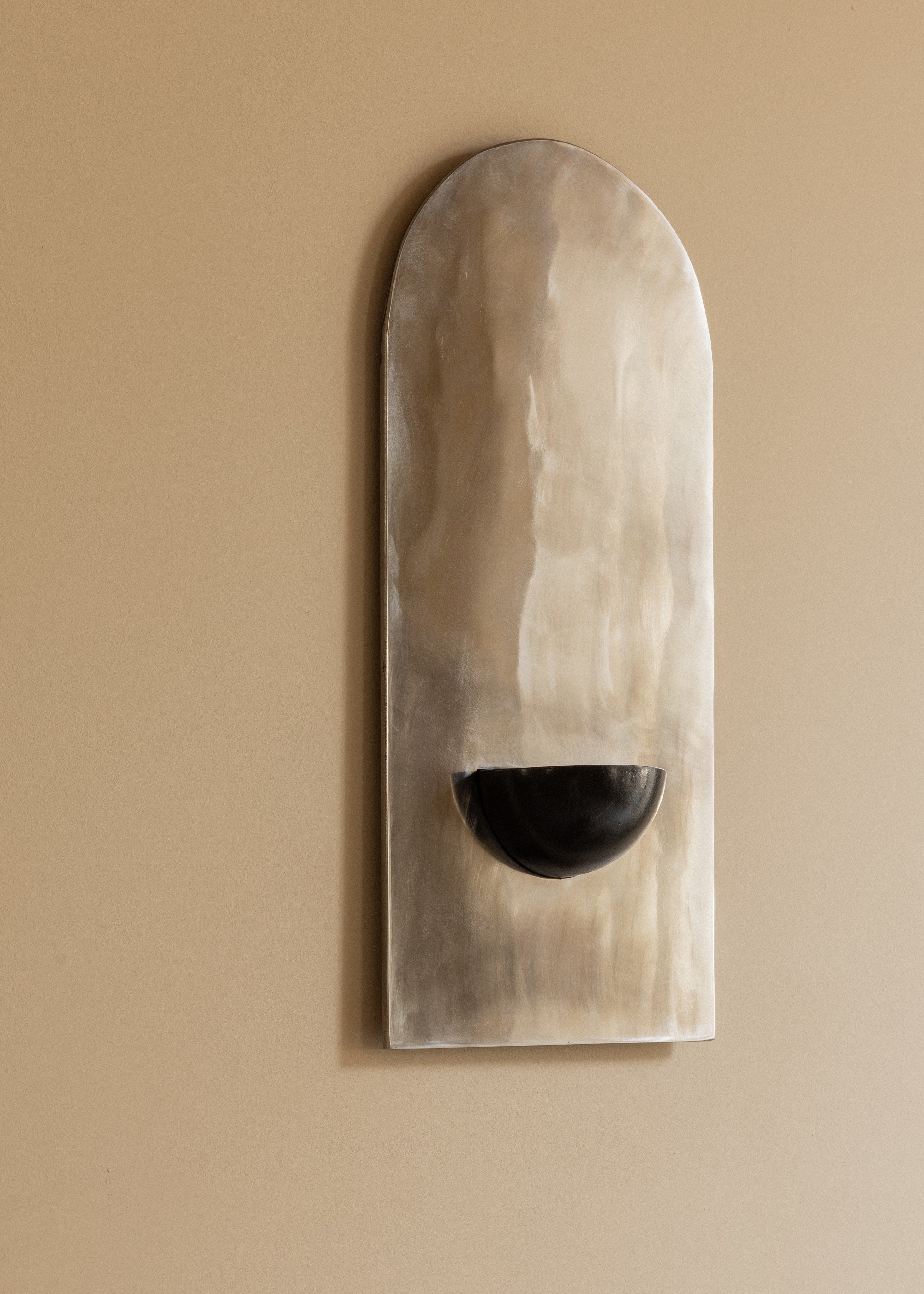 Small Polished Steel Wall Mirror