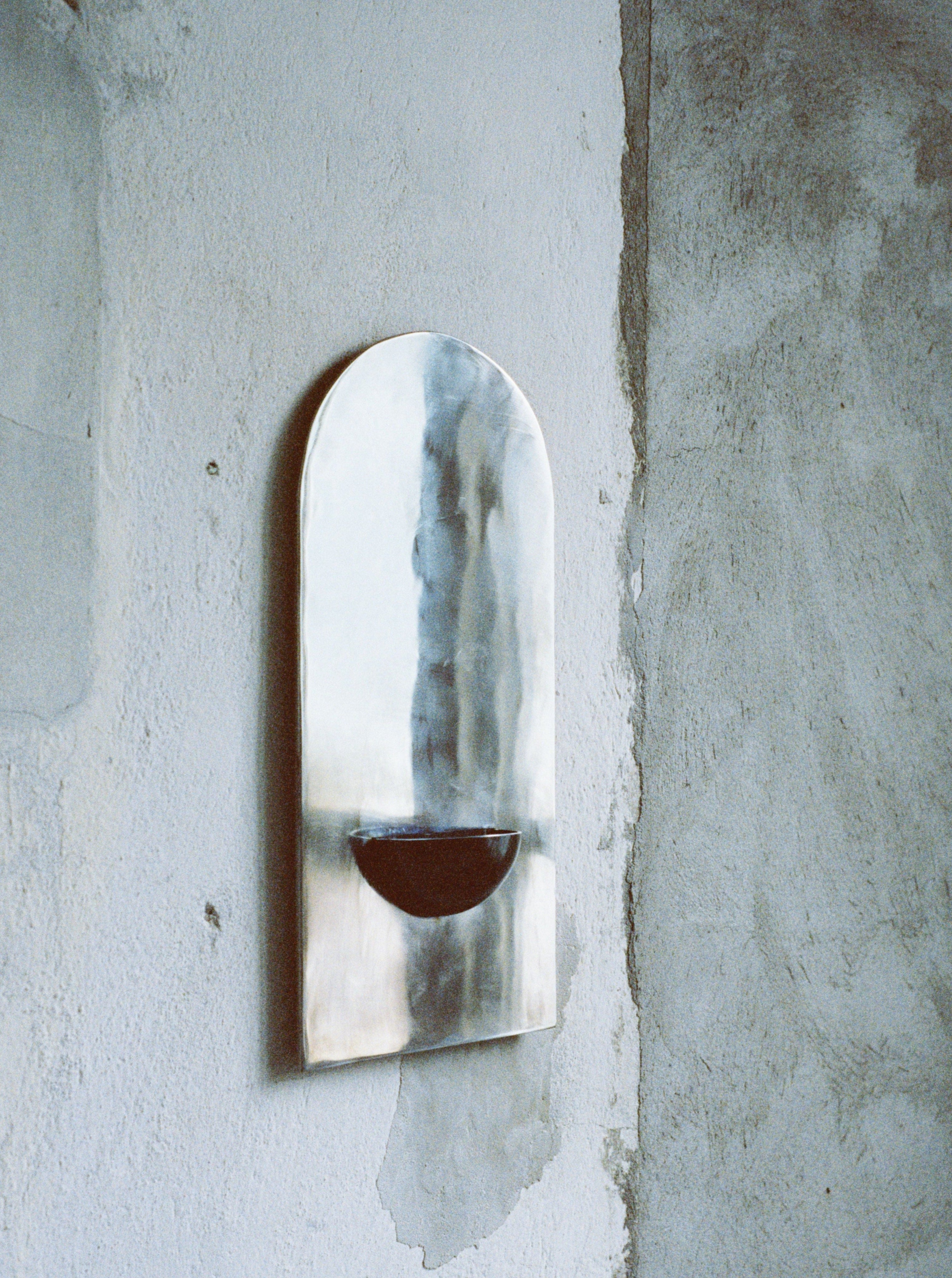 Small Polished Steel Wall Mirror - Image 3