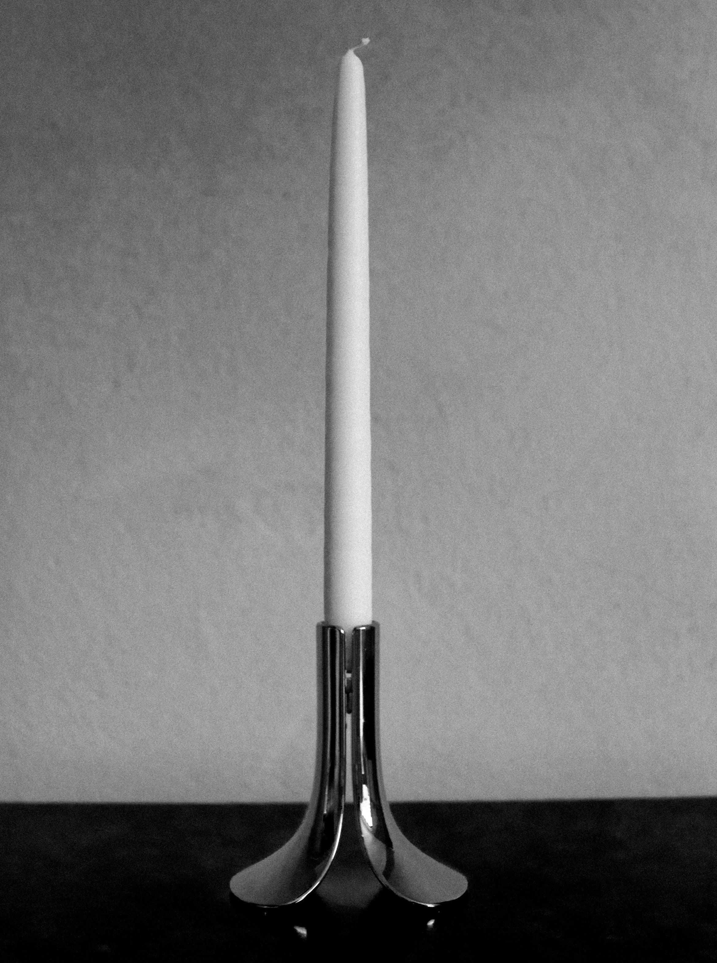Chrome Candle Holder