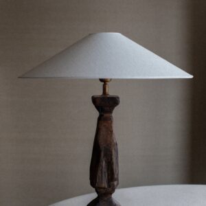 Hand-Carved Wooden Table Lamp