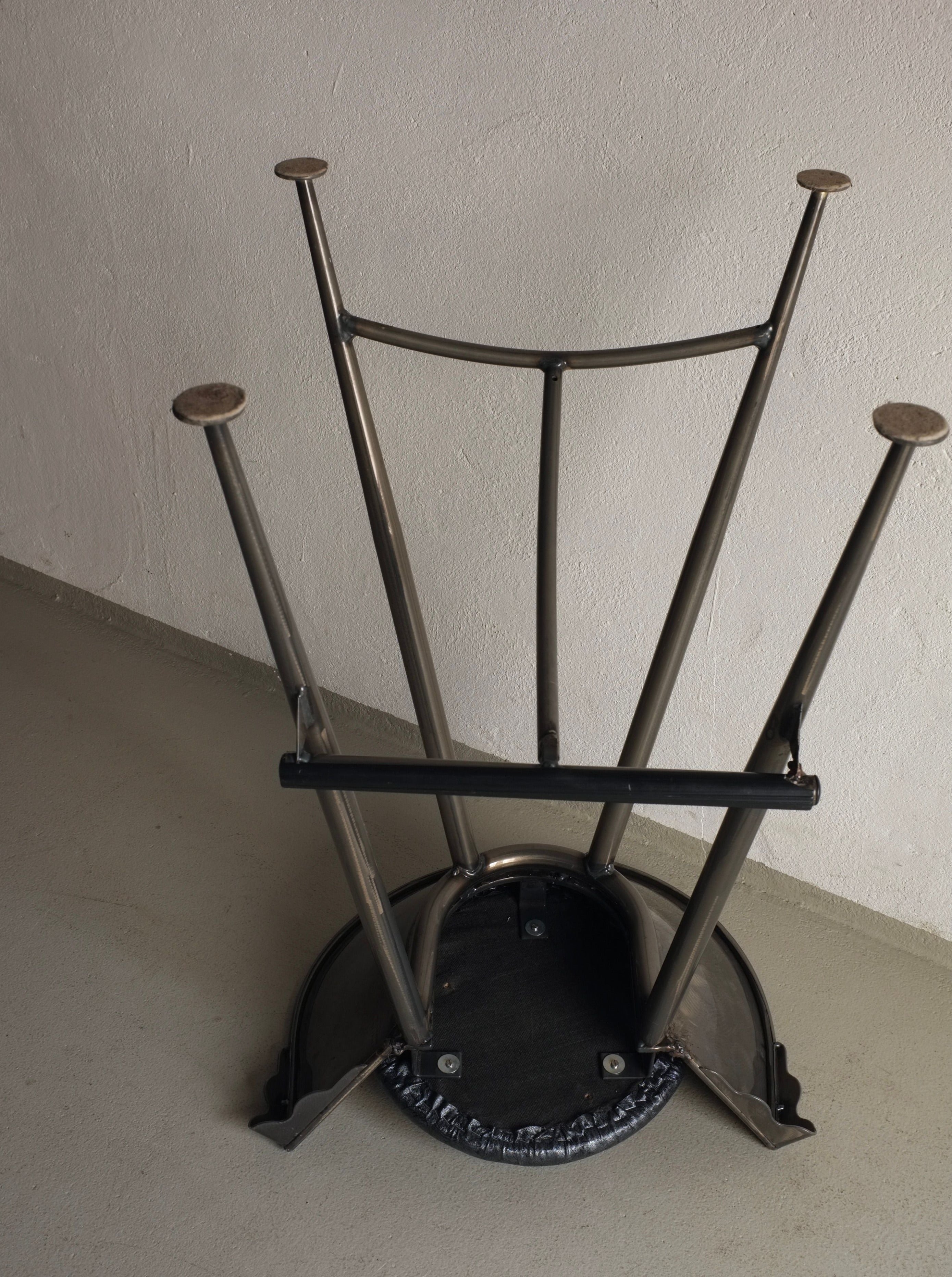 Set of 2 Brutalist Cast Metal Bar Stools - Image 8