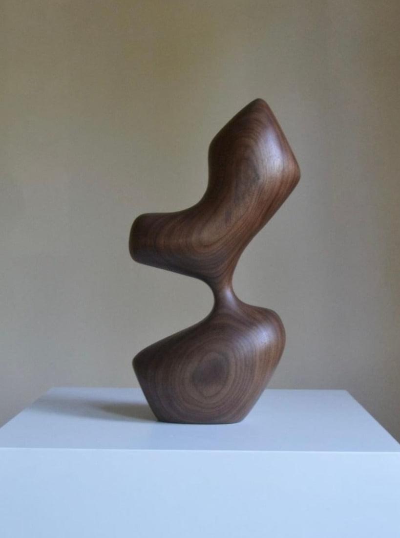 Carved Wood Standing Sculpture - Image 2