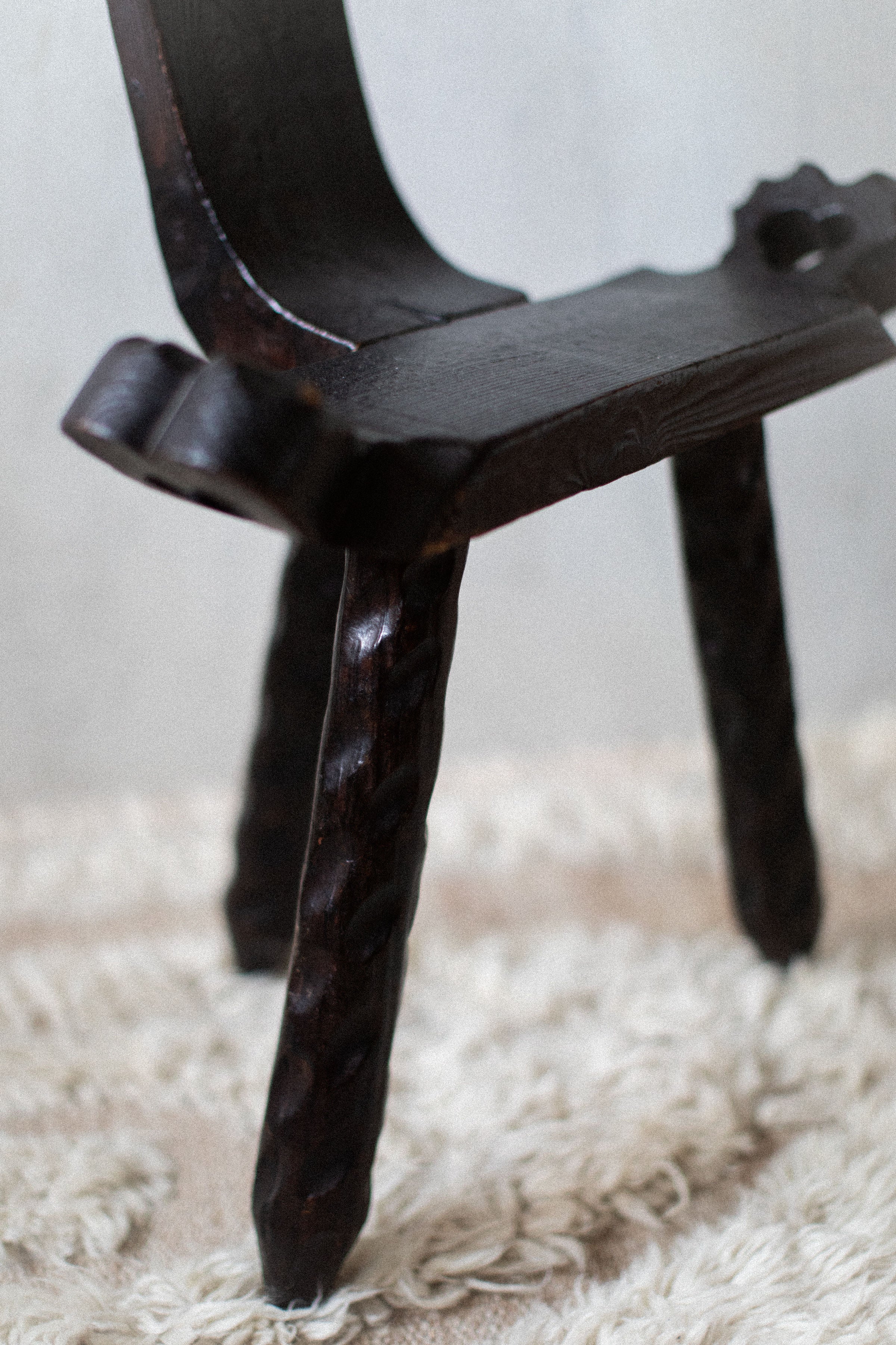 Brutalist Wooden Accent Chair - Image 5