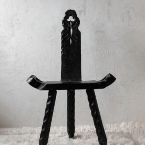 Brutalist Wooden Accent Chair