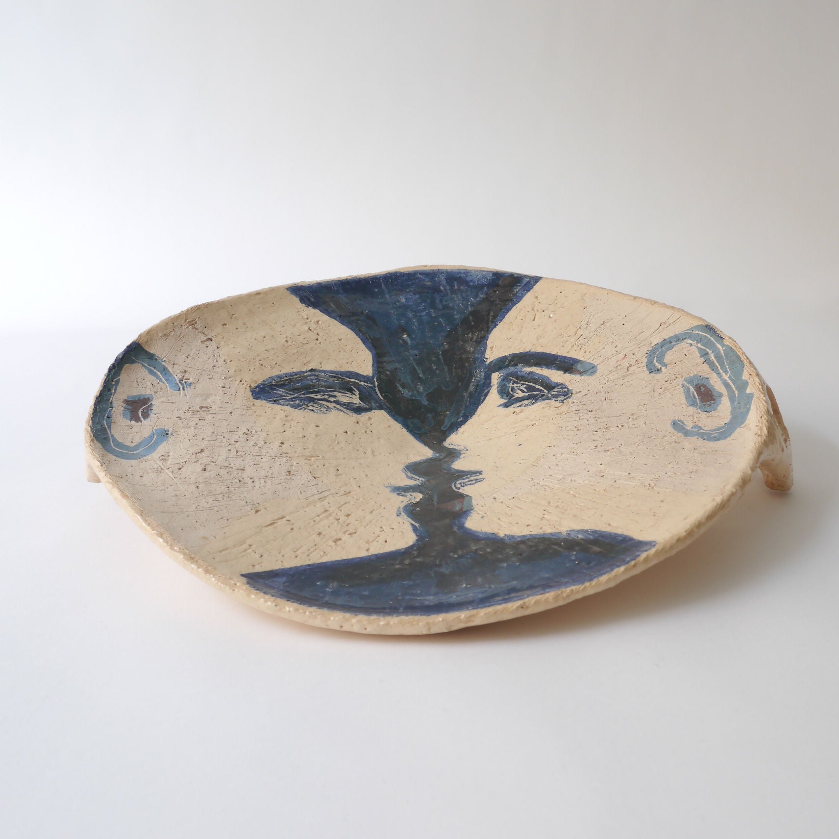 Hand-Painted Face Ceramic Display Plate - Image 7