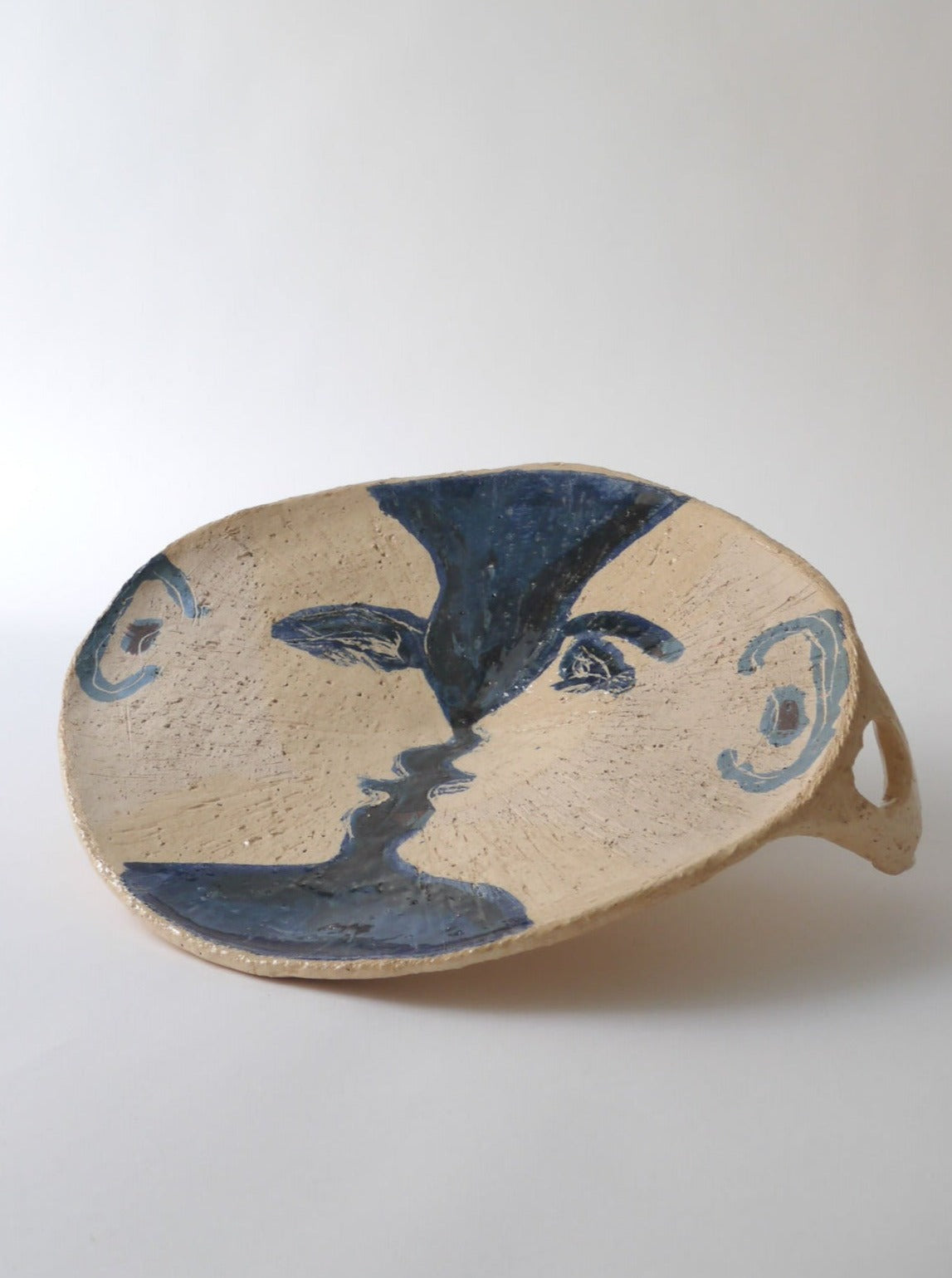 Hand-Painted Face Ceramic Display Plate - Image 2