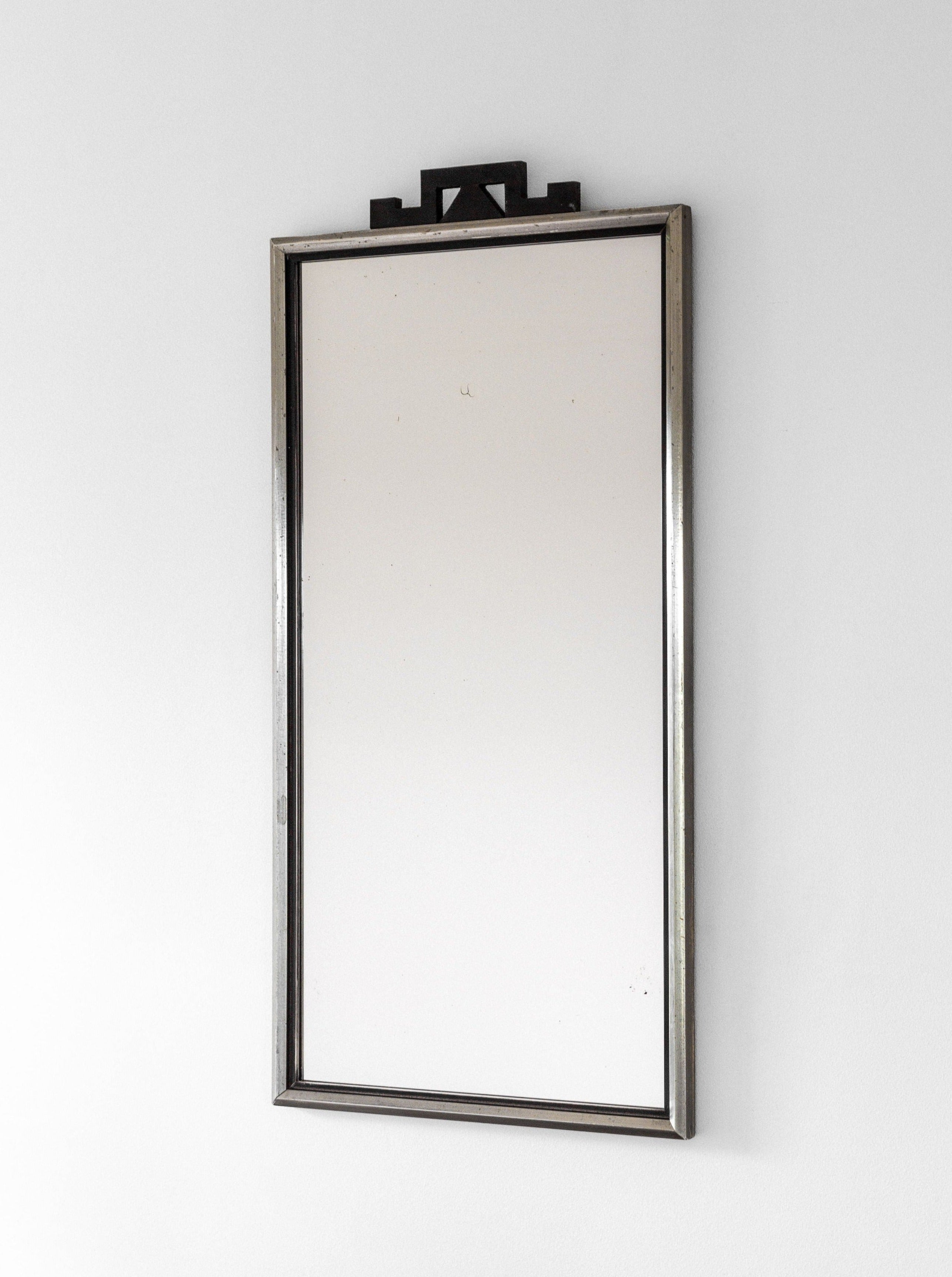 Slim Art Deco Style Wall Mirror
