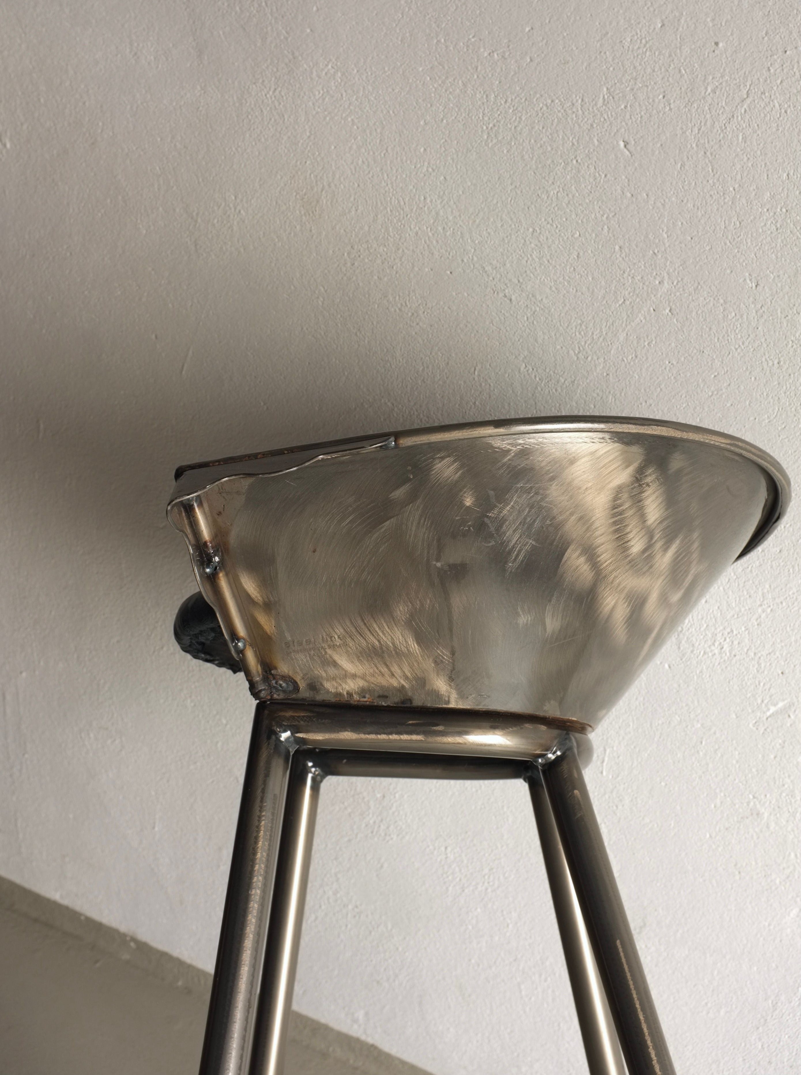 Set of 2 Brutalist Cast Metal Bar Stools - Image 6