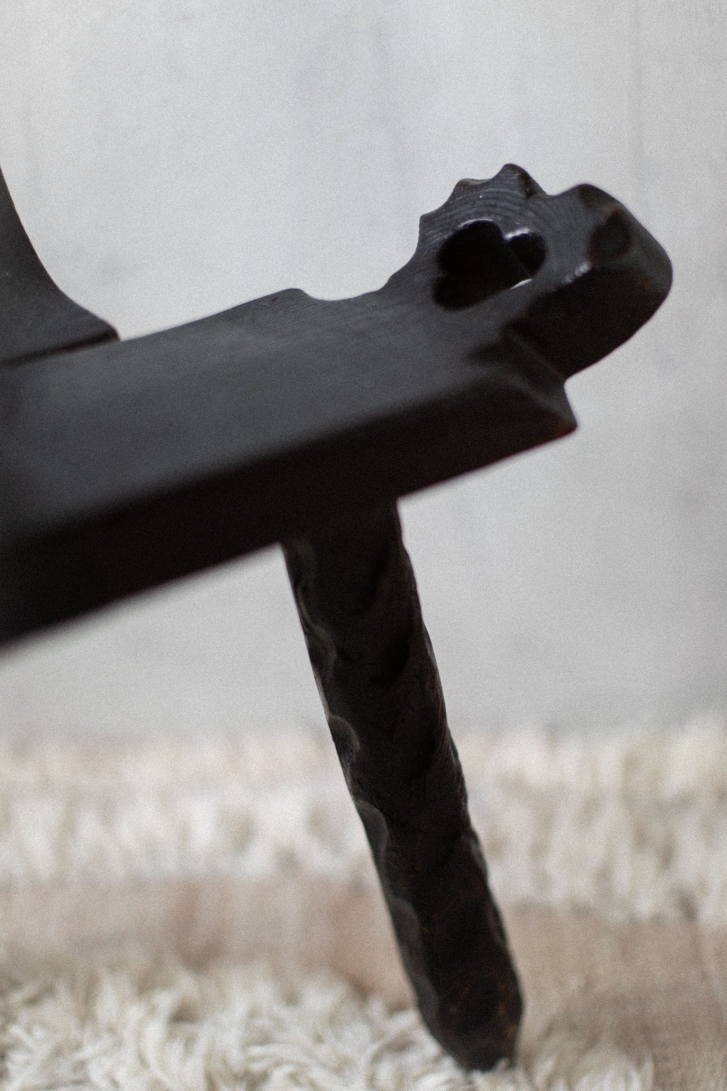 Brutalist Wooden Accent Chair - Image 3