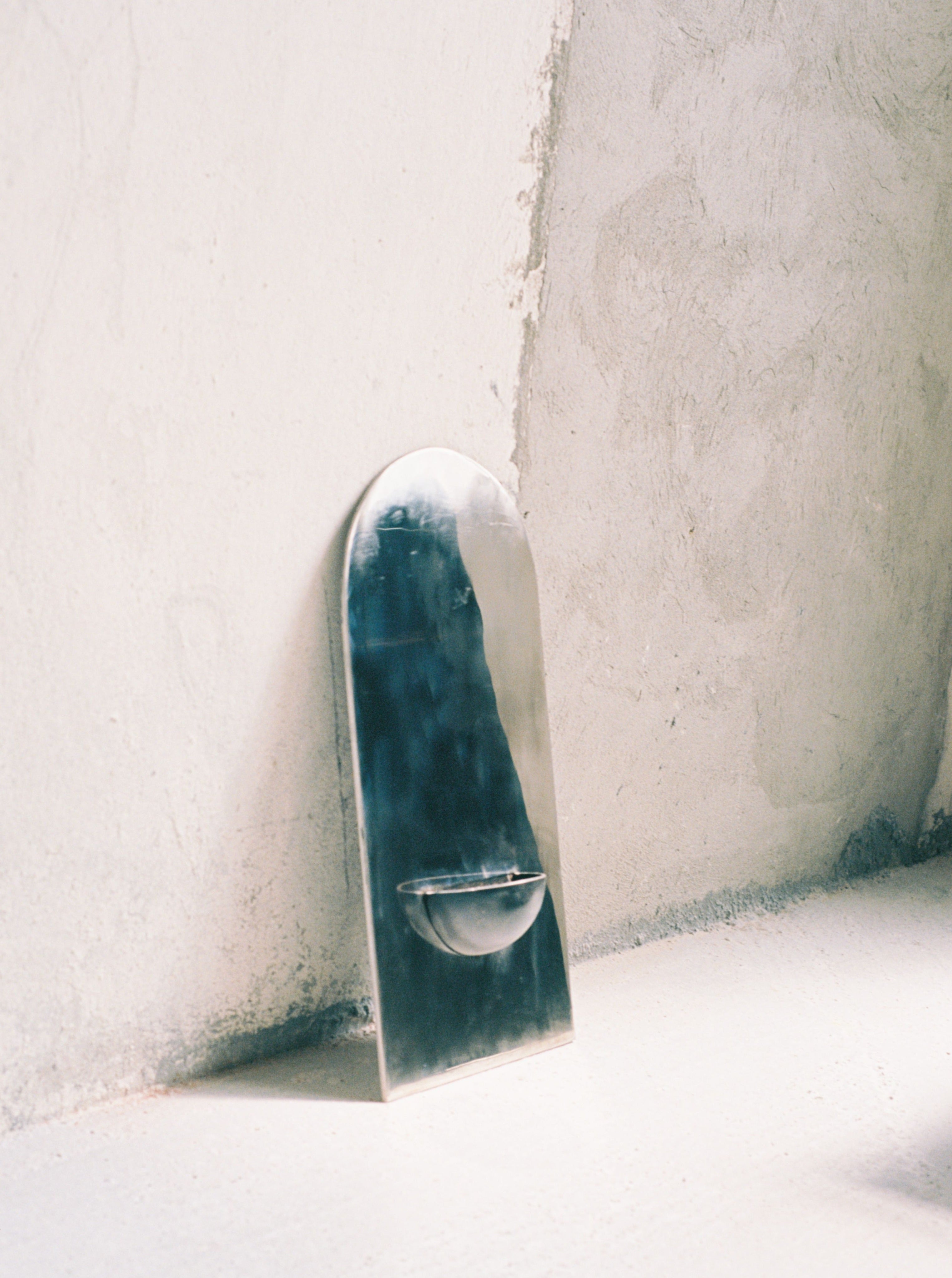 Small Polished Steel Wall Mirror - Image 4